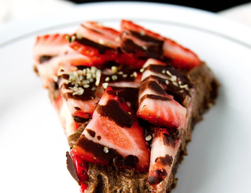Triple-Chocolate & Strawberry Cheesecake (Vegan, GF)